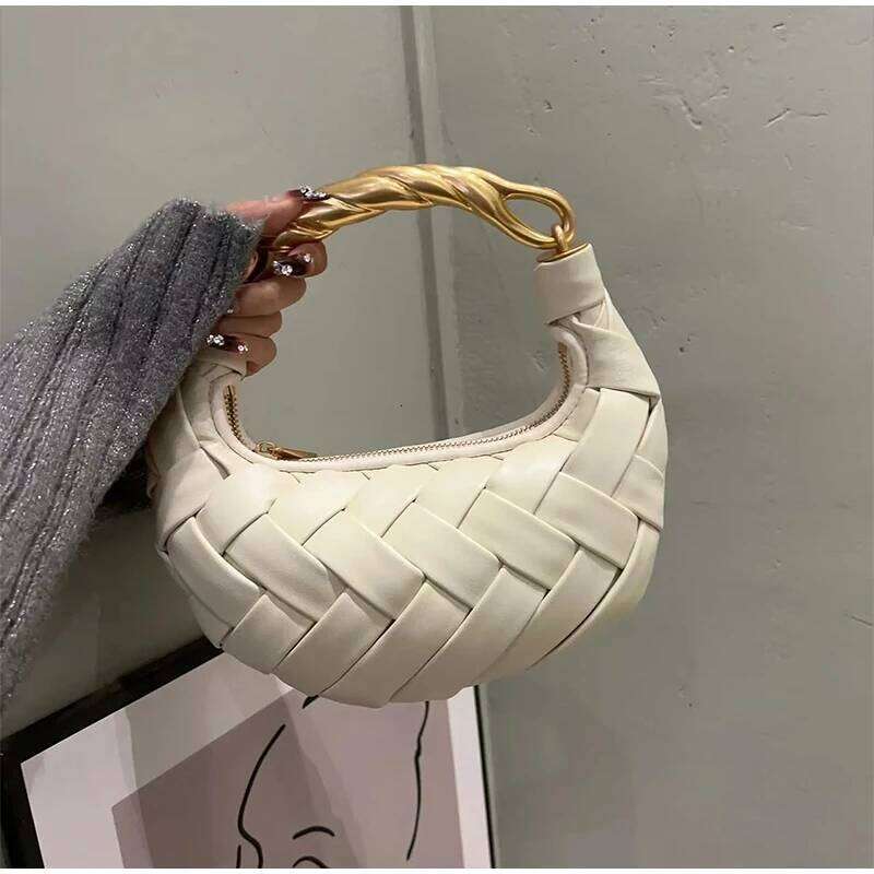 Woven Bird's Nest Brand Creative Design Dumpling Shape Comfortable Fabric Exquisite Commuter Handbag Shoulder Messenger Bag