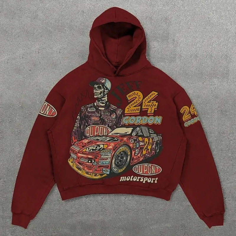 Free Shipping Designer Brand Comfortable Autumn Clothes Digital Printing Casual Loose Hooded Mens and Womens Sweatshirt