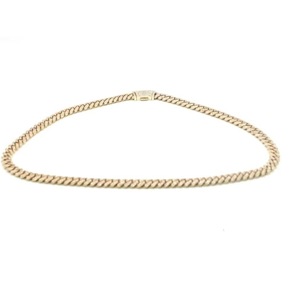 14k Solid Gold VVS Moissanite Diamond Necklace Luxury Customized Iced Hip Hop Cuban Link Flower Pattern IGI Certified Diamond