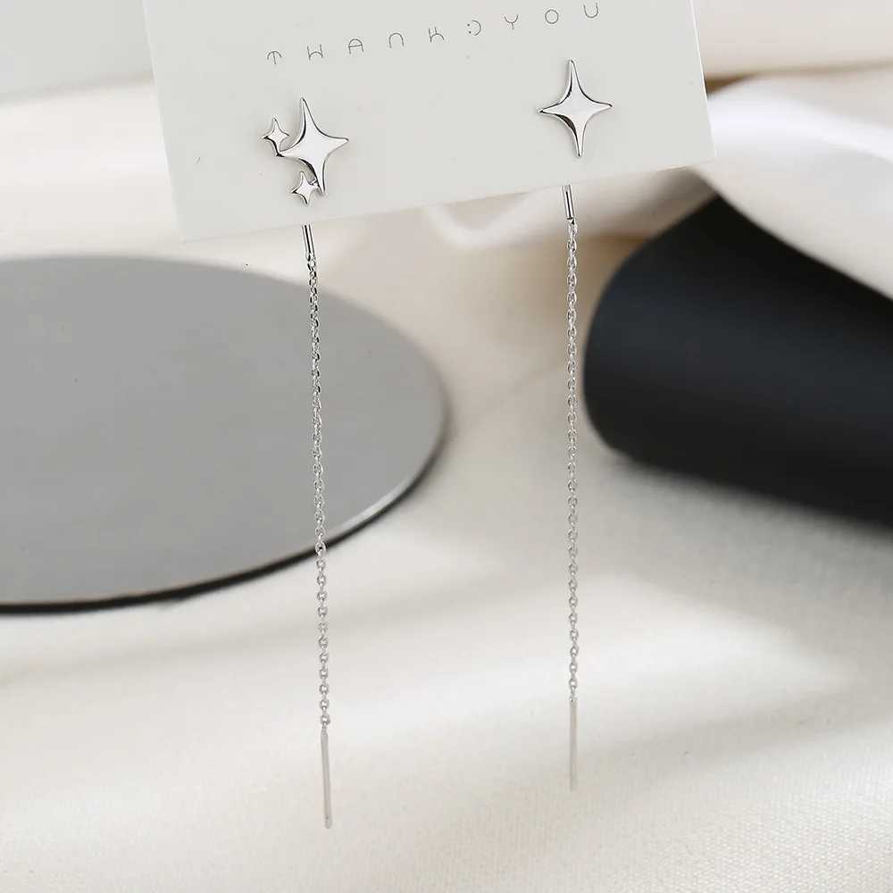 New Korean Star Ear Wire Tassel Thread Chain Climb Star Pendants Drop Earrings Womens Straight Hanging Earrings Jewelry Gifts XJ250722