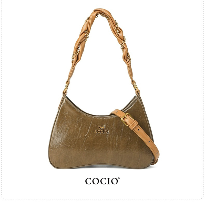 COCIO designer shoulder bag New Underarm Bag Simple Versatile Womens vintage classic casual handbag