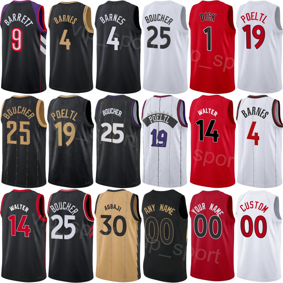 Print Man Basketball Scottie Barnes Jerseys 4 Immanuel Quickley 5 Jakob Poeltl 19 Collin Murray-Boyles 12 Sandro Mamukelashvili 54 RJ Barrett 9 Shirt Kid Lady 2025