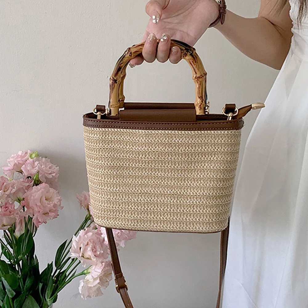 New Womens Woven Shoulder Bag Multi-Functional Handbag Crossbody Bag Small Square Bag Y250722