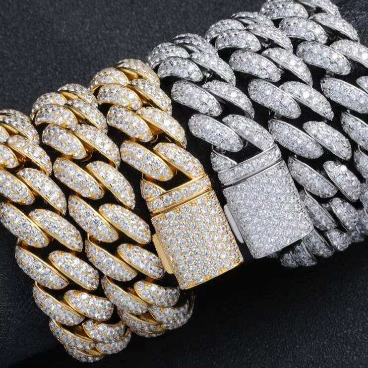 Gra Certified VVS Moissanite Luxury Hip Hop Cuban Chain Customized Fine Jewelry Necklace for Men Gift