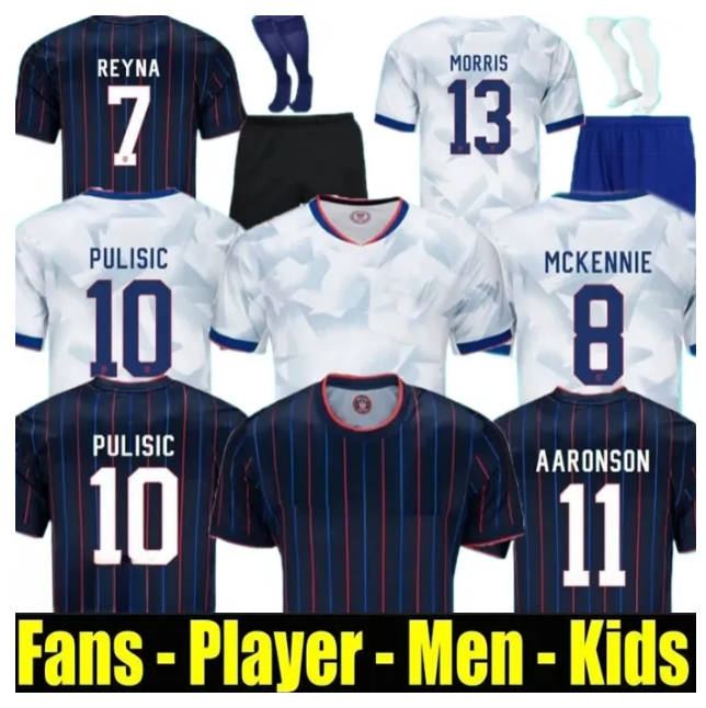 2025 USAS PULISIC McKENNIE Soccer Jerseys America Kids Kit 25 26 Home Away Football Shirts SMITH MORGAN BALOGUN MUSAH ADAMS United States Camisetas