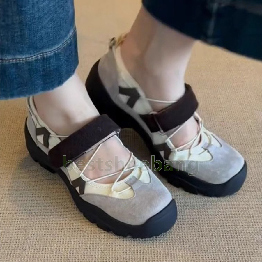 designer shoes sneakers thick sole womens trainers casual comfortable fashion retro patchwork outdoor sport round-top velcro women shoes