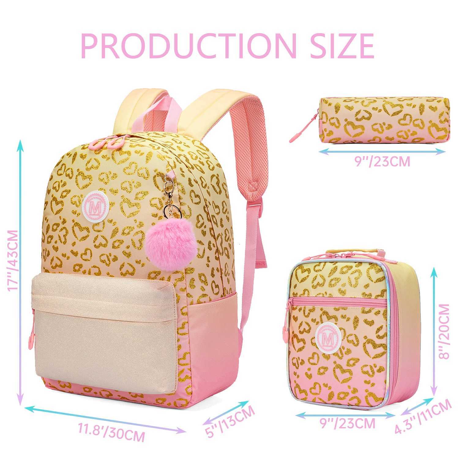 Tsute Sequin Backpacks for Girls School Backpacks with Lunch Box Pencil Case for Elementary Preschool Students Ages 8-10 Kids Tr Y250722