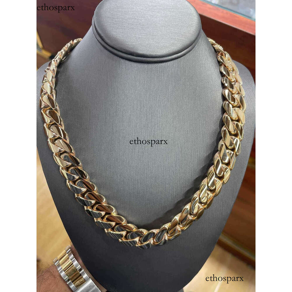 Solid Gold Chains Miami Cuban 10k 14k 18k Real 7mm 8mm 9mm 10mm 11mm 12mm Fedex Insured Shipping in North America