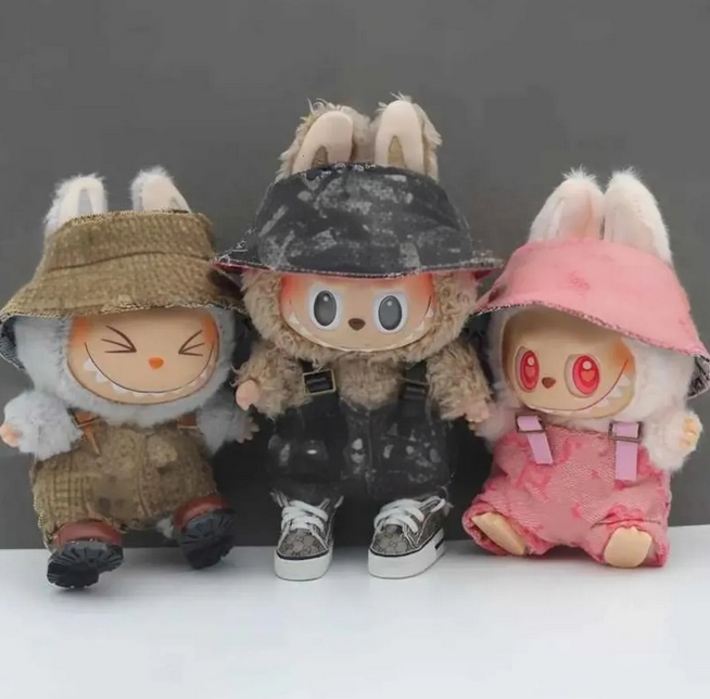 Labubu Clothes Labubu Apparel V1 V2 V3 Labubu Doll Apparel Heartbeat Macaron Enamel Face Pvc Figurine Labubu sitting party Kawaii Doll Kid Christmas