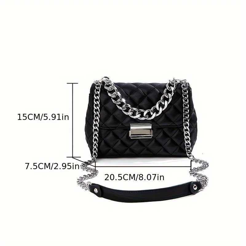 Fi High-Grade Chain Messenger Bag Chain E-Shoulder Sewing Small Square Bag Diamond Check Lock Design Y250722