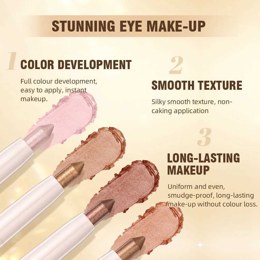 QIBEST Waterproof Shimmer Eyeshadow Pencil Stick Glitter Shimmer Pigment Eyeshadow Liner Highlighter Pen Eye Makeup ToolsW250722