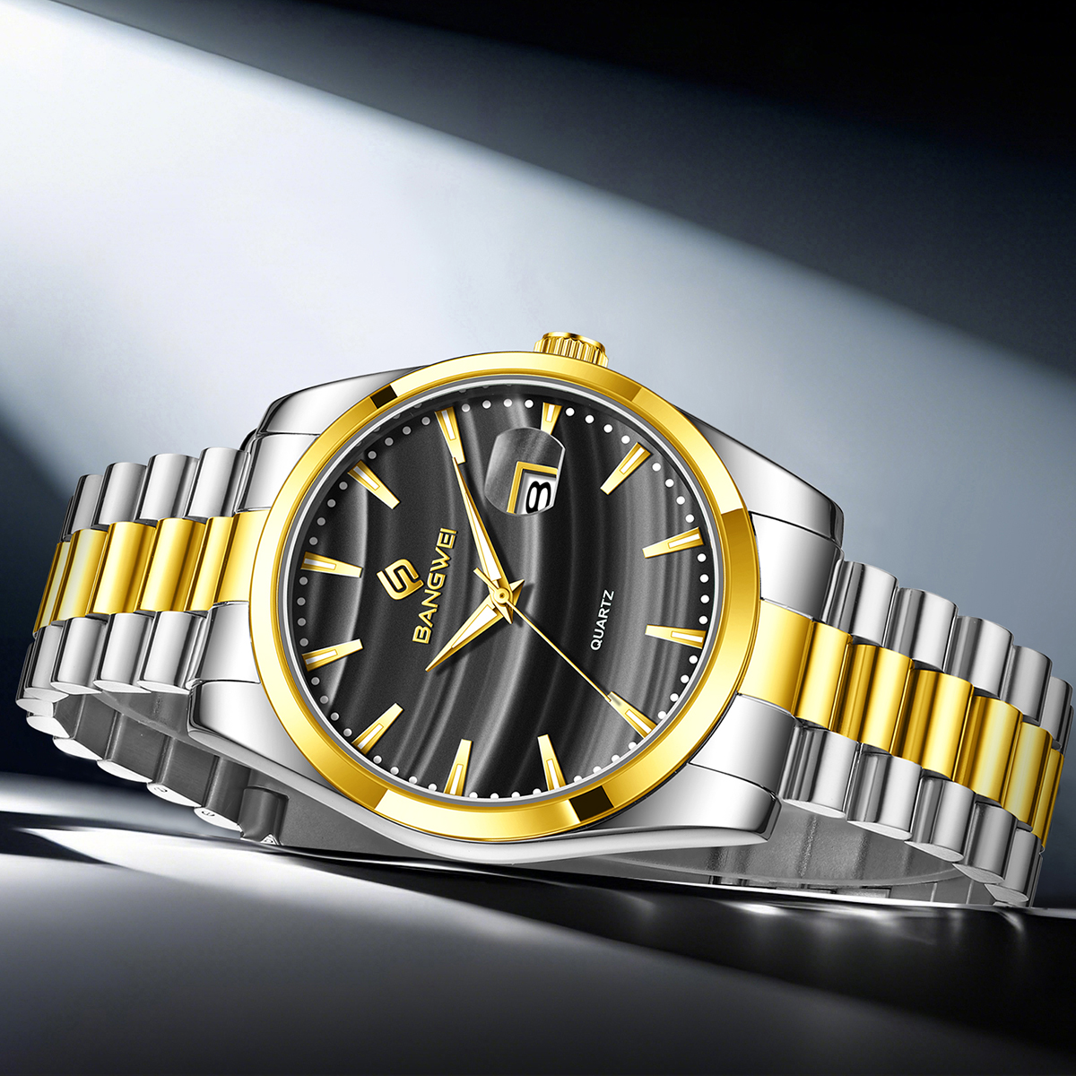 LIGE men's watch stainless steel strap fashionable luminous fashion analog quartz watch men's waterproof casual watch Business watch