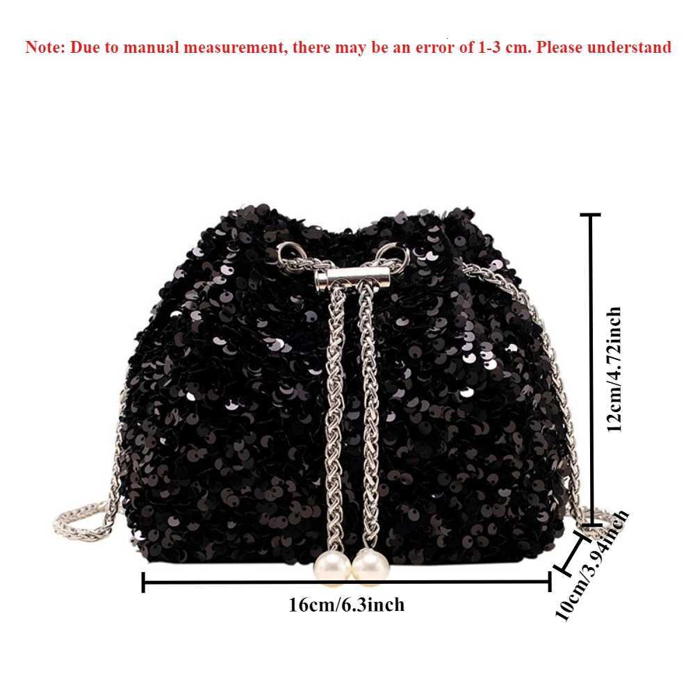 Good-looking Personality Sequin Wens New Korean Bucket Bag Bright E Style Fi Crossbody Dinner Single Shoulder Bags Y250722