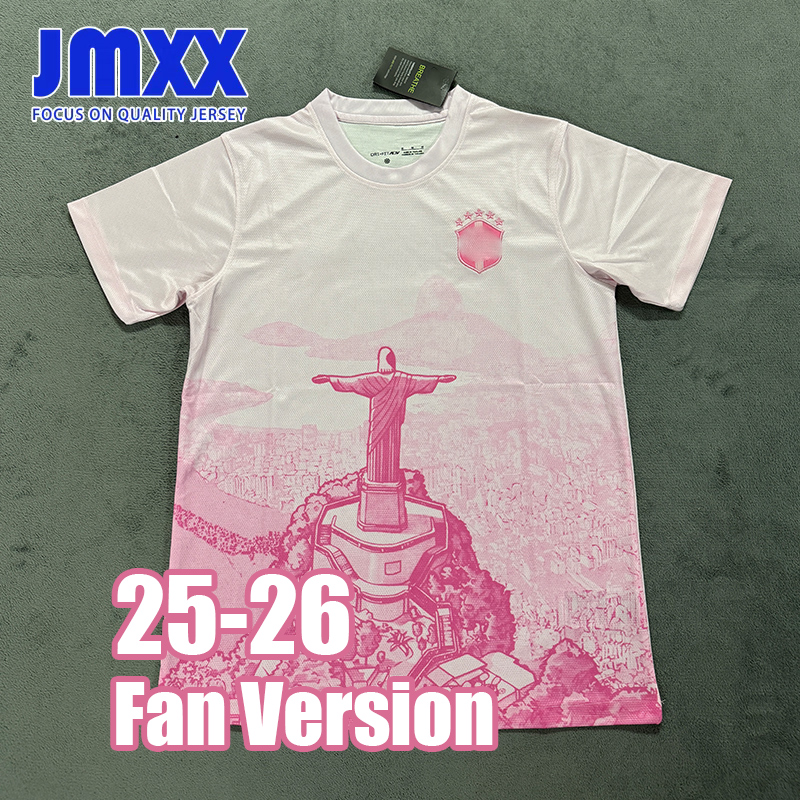 XXXL 4XL JMXX 24 25 Brazil Pink Jesus Soccer Jersey Peace Dove Palm Leaf Reflective All Black Special Mens Uniforms Jerseys Man Football Shirt 2024 2025 Fan Version