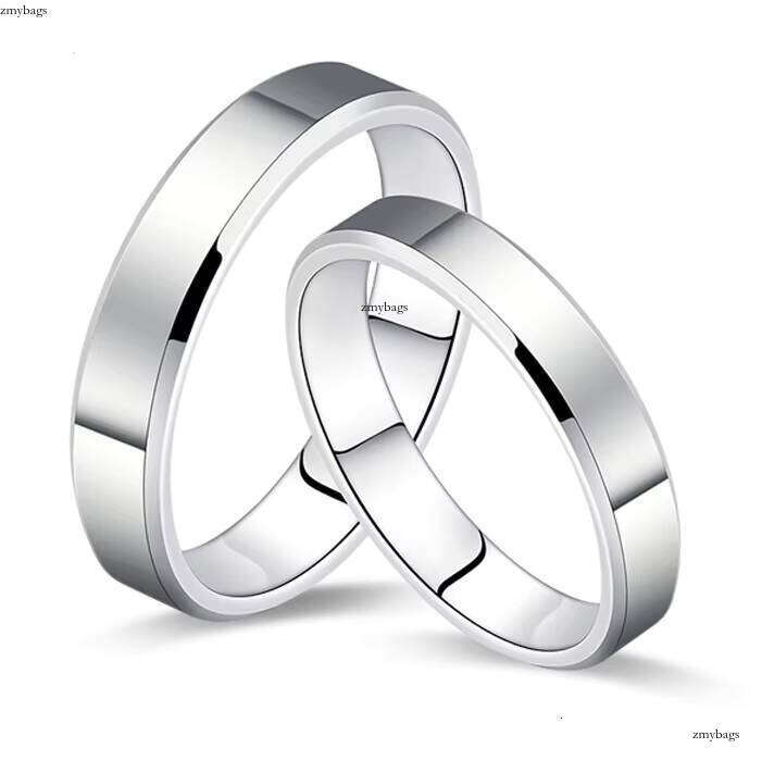 Pure silver couple jewelry edge smooth surface ring, adjustable ring