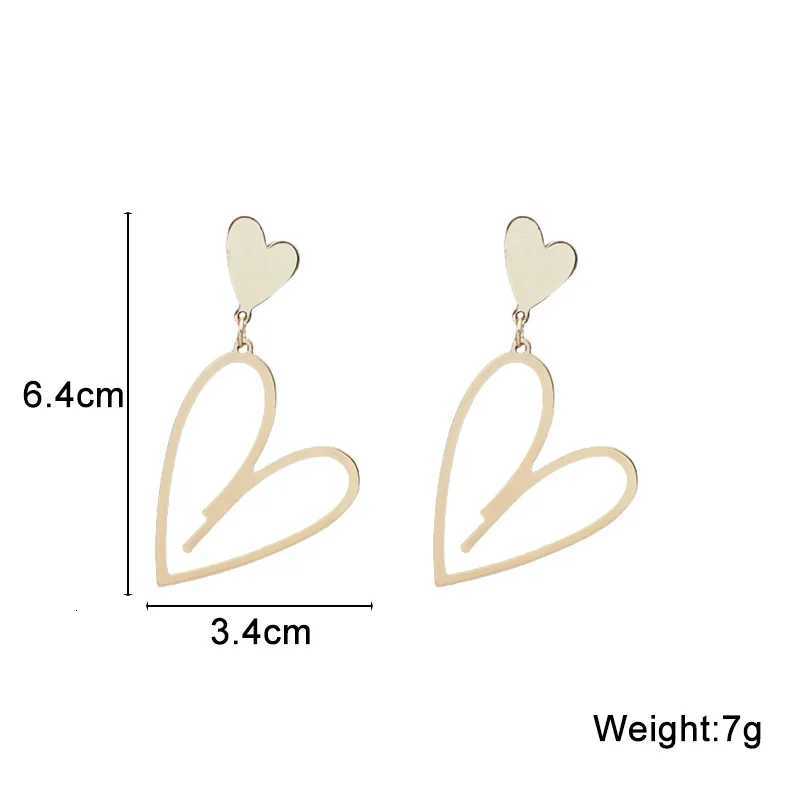 2024 New Trend Heart Pendants Womens Hanging Earrings Double-layer Heart Dangle Earrings Bohemian Ear Jewelry XJ250722