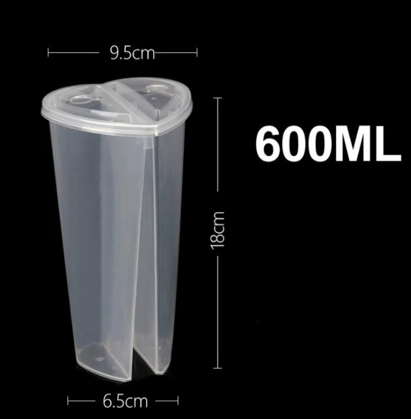 600ML Heart Shaped Double Share Cup Transparent Plastic Disposable Cups with Lids Milk Tea Juice Cups for Lover Couple