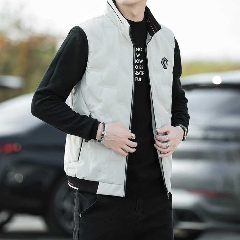 Mens Warm Down Vest Vertical Collar Warm Windproof Fashion Simple Design Loose Version Comfortable Fabric Skin-friendly Coats W250722