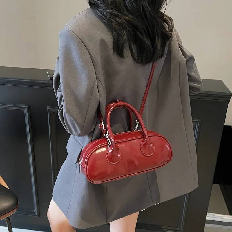 2025 Summer Women's Minimalist Solid Color Stylish Handheld Boston Bag - Elegant Versatile Shoulder/Crossbody Tote high-quality