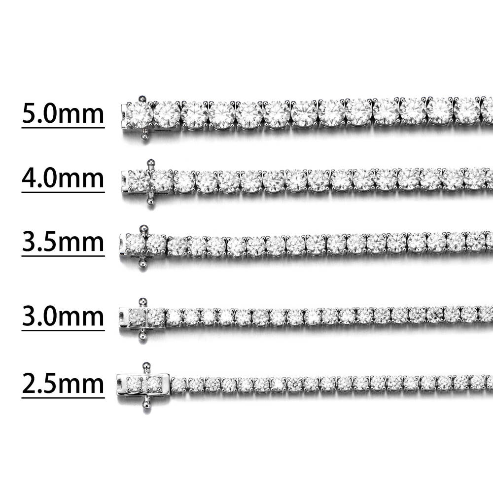 Attagems 3.0mm D Color 925 Sterling Silver Tennis Bracelet 3mm Moissanite Chain Bracelet for Christmas Gift