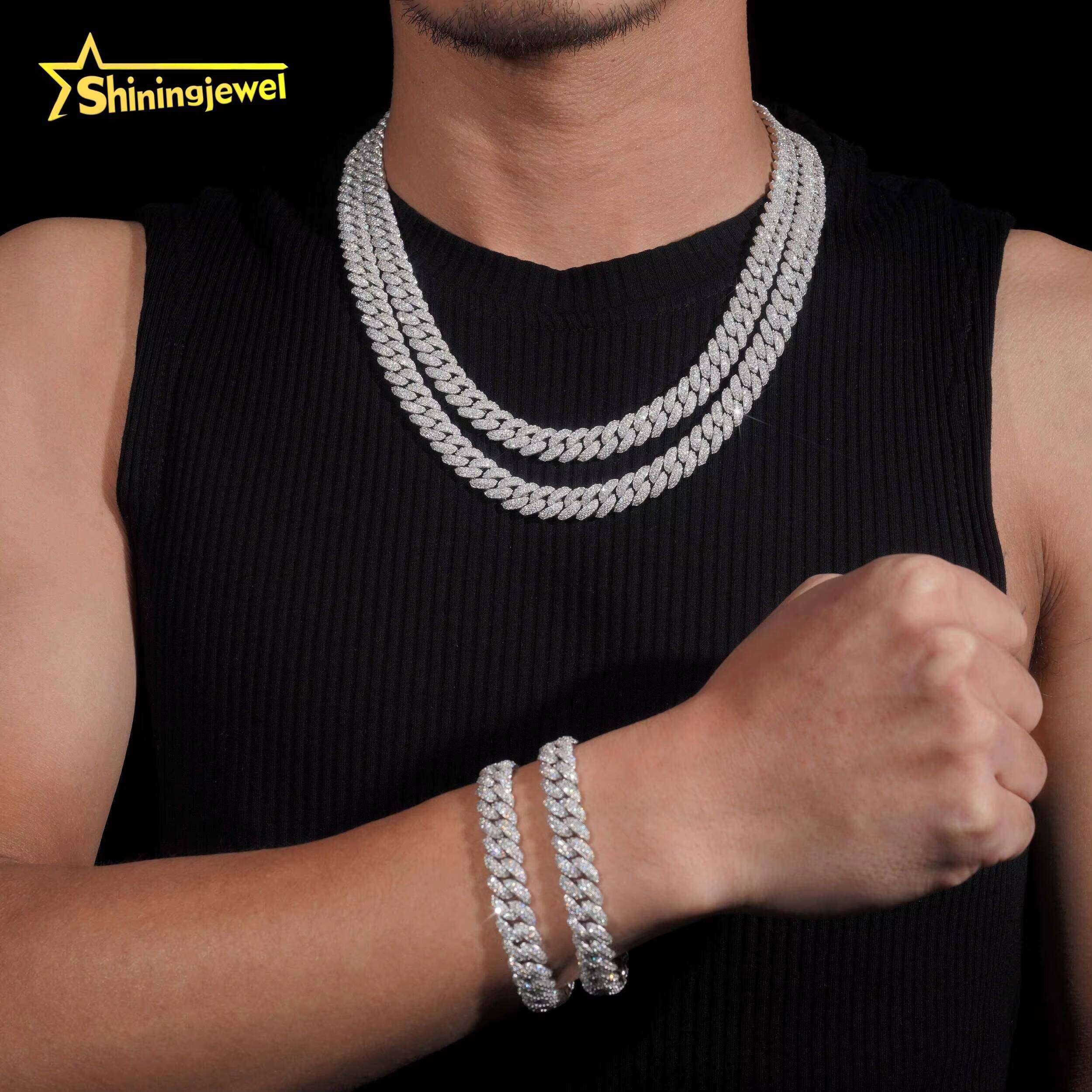 Luxury Moissanite Cuban Necklaces - 925 Silver Waterproof Jewelry Manufacturer 100+ Chain Designs Custom Length 7-24