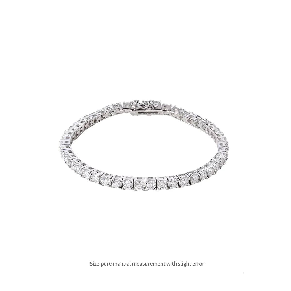 Hot Sale 925 Sterling Silver Diamond Bracelet Light 3mm 4mm Luxury VVS Moissanite Tennis Bracelet for Women Men