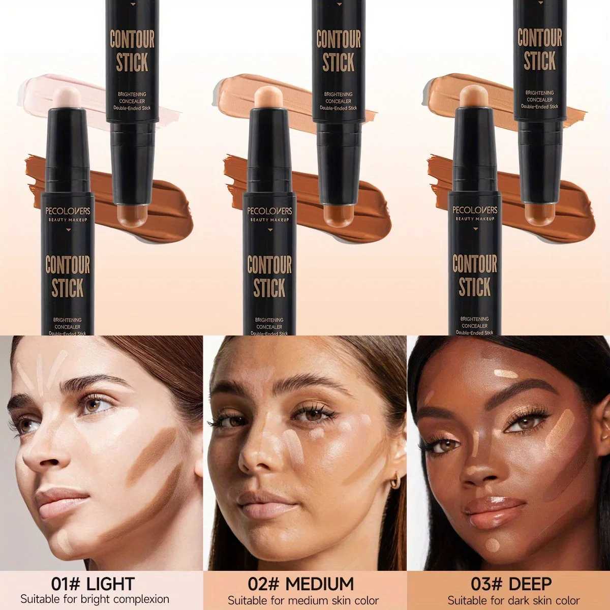 Double Head Highlight Pen Face Makeup Liquid Waterproof Contouring Foundation Contour Makeup Concealer Stick Pencil Cosmetics W250722
