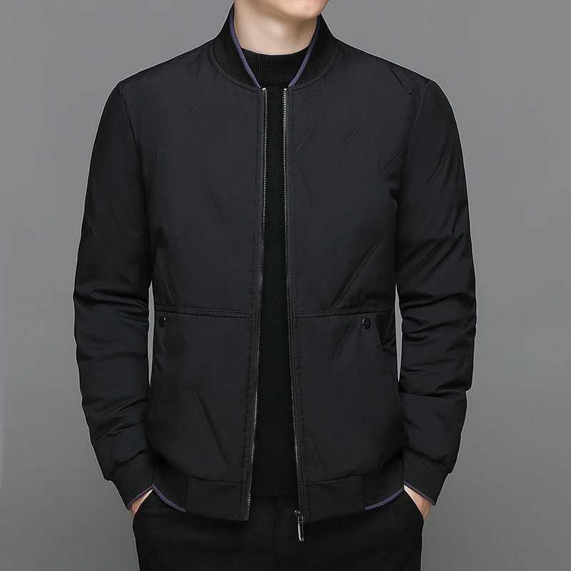 New Mens Fashionable Versatile Down Coat Korean Version Winter Casual Thick and Warm 80 White Duck Down Baseball Collar Jacket W250722
