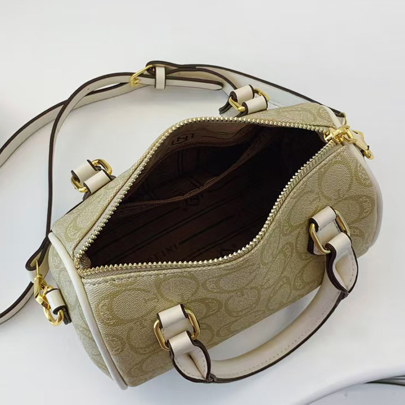 Designer bag Shoulder Bag Luxury Bag Crossbody Purse Designer Fashion printed small bag with silk scarf cylinder bag handbag Black khaki