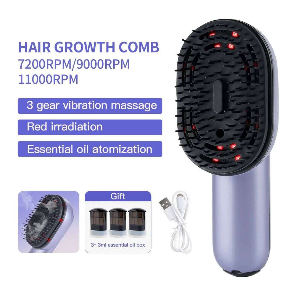 Electric Vibration Massage Follicles Comb Scalp Oil Applicator Massager Hair Growth Relief Head Pressure