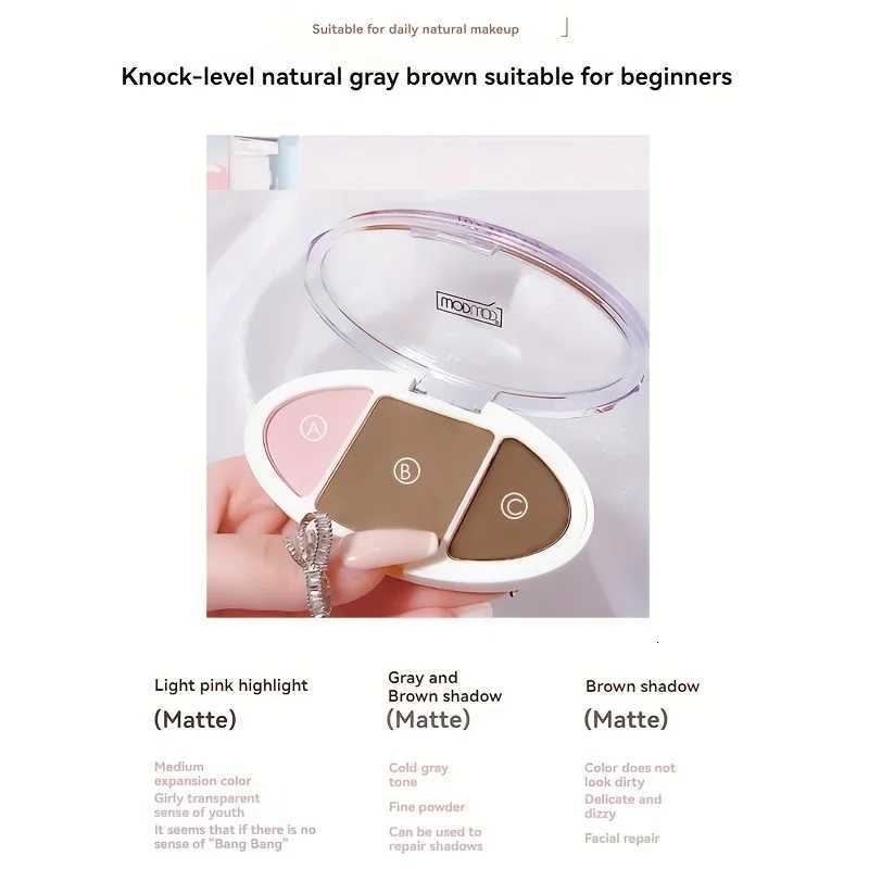 3 Color Contour Palette Face Sculpting Nose Shading Trio - Highlight Contour Bronze in One Compact for Defined Features W250722
