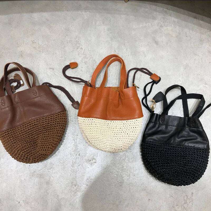 Summer New Products Genuine Leather Handmade Head Layer Cowhide Single Shoulder Crossbody Bag Women's Portable Wax Rope Braided City Bag