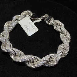 Vvs1 7mm 9mm 11mm Rope Bracelet Sier 5mm Necklace Iced Moissanite Dia Clasp Sterling Cuban Chain Hip Hop Out Scees