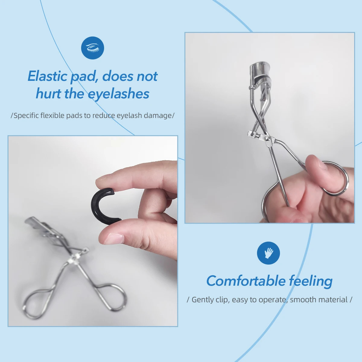 IMAGIC 1Pcs Silver Protable Long Lasting Professional Natural Curling Not Hurt Eyelashes Folding False Beauty Tools Cosmetic 250716