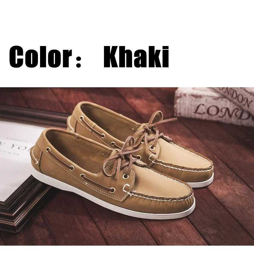 Classic Genuine Leather Boat Shoes: Versatile Flat Loafers for Men and Women, Casual Deck Shoes dh911068014