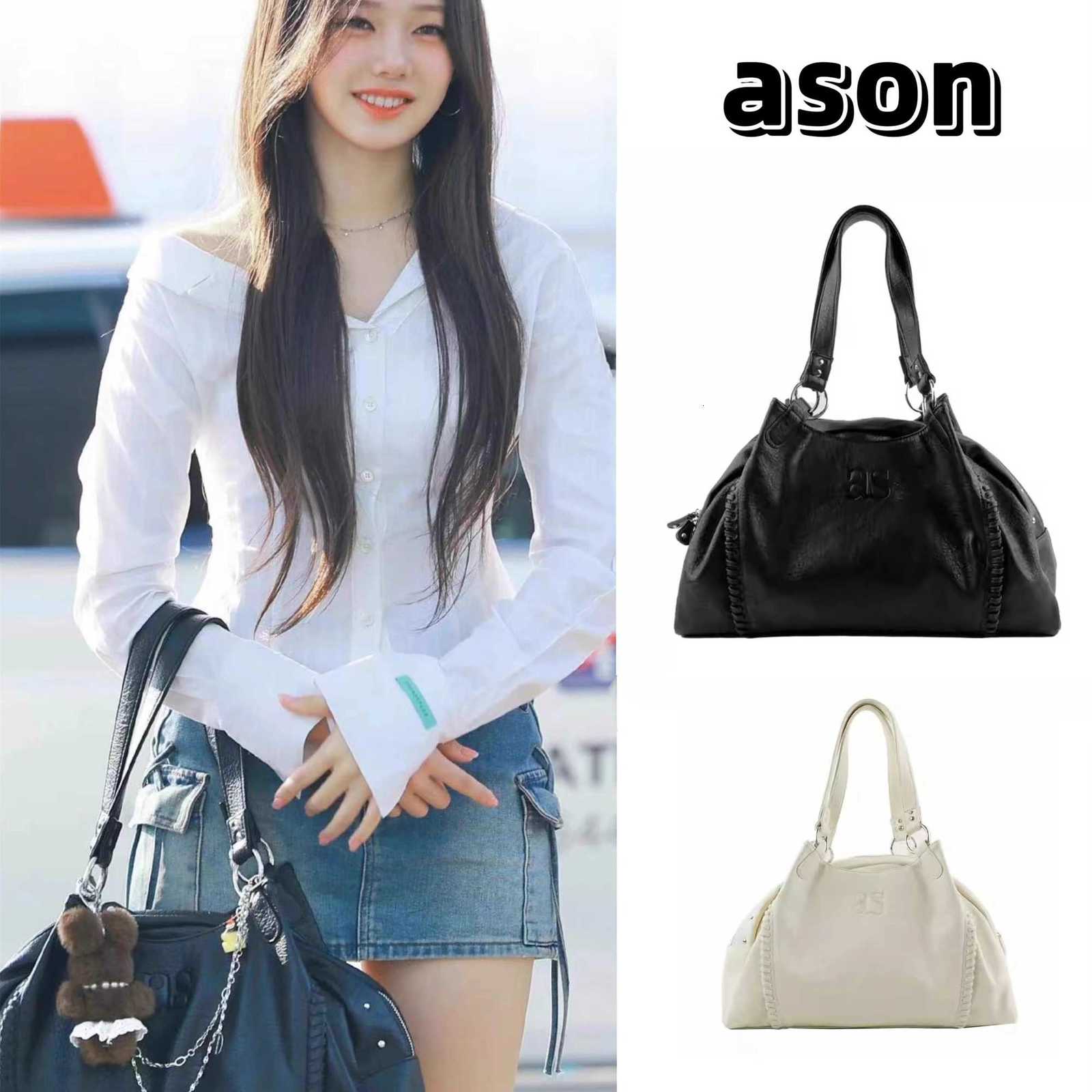 24FW Korean Niche AS Leather Mini Motorcycle Single Shoulder Armpit Bag Large Capacity Handbag Y250722