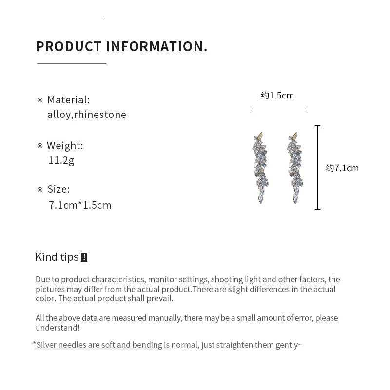 Exquisite Leaves Stud Earrings For Women Shiny Inlaid Rhinestone Ear Stud Magnificent Tassel Earrings Fashion Wedding Jewelry XJ250722