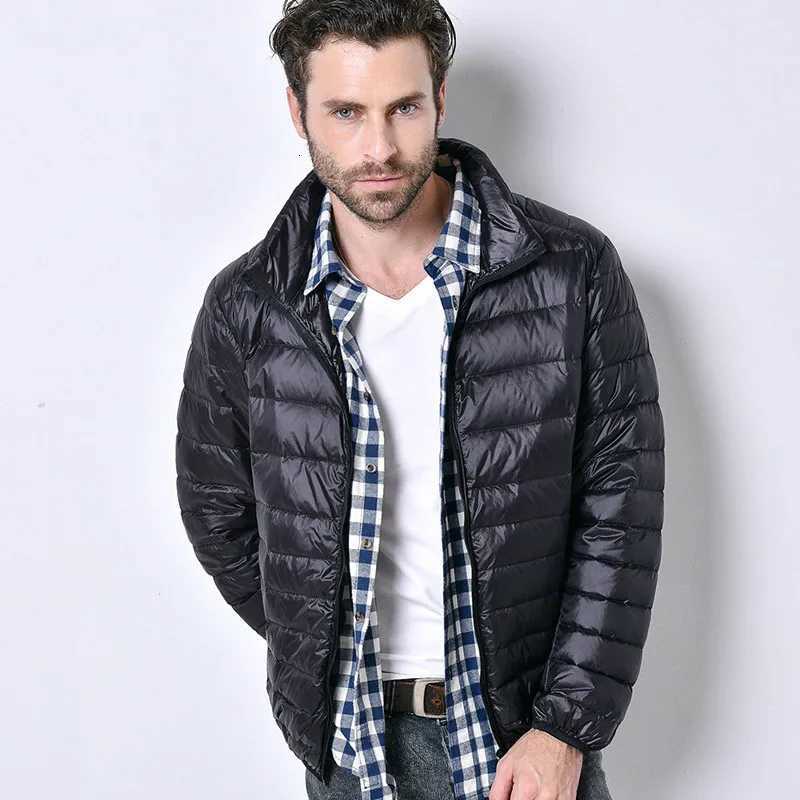 Autumn Ultralight Thin Down Coat Men Goose Feather Large Size Casual Short Jacket Men Stand Collar Down Jacket Wholesale W250722