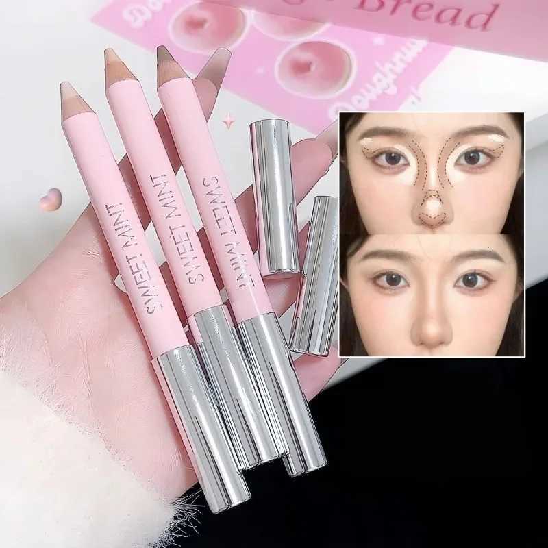 Double Ended Highlighting Contouring Stick 2-in-1 Highlight and Shadow Pen Face Gray Brown 3D Nose Shadow Bronzers Makeup Pencil W250722