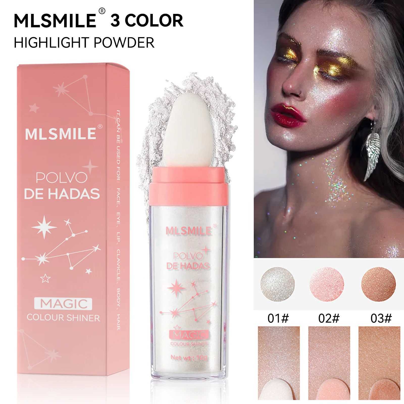 3 Colors Glitter Powder Highlighter Makeup Body Brightens the Natural Face Brightens the Natural Face Fairy Highlight Patting Powder W250722