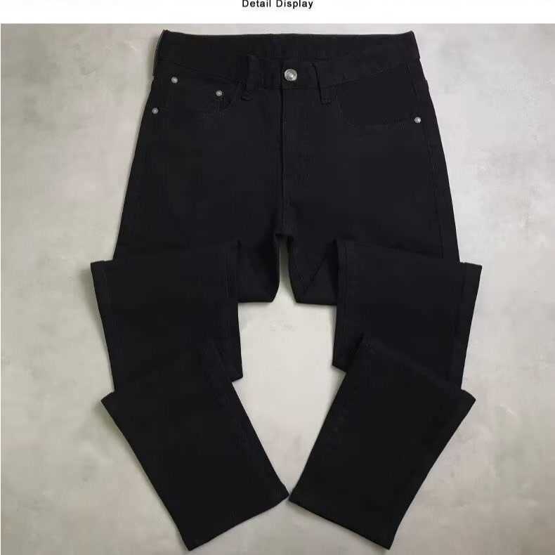 Spring Mens Jeans Autumn Korean Style Black Long Pants Casual Loose Versatile Slim Fit Stretch Skinny