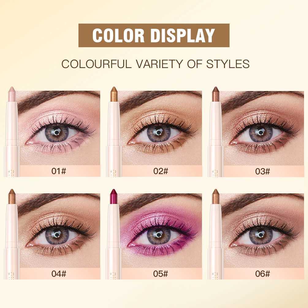 QIBEST Waterproof Shimmer Eyeshadow Pencil Stick Glitter Shimmer Pigment Eyeshadow Liner Highlighter Pen Eye Makeup ToolsW250722