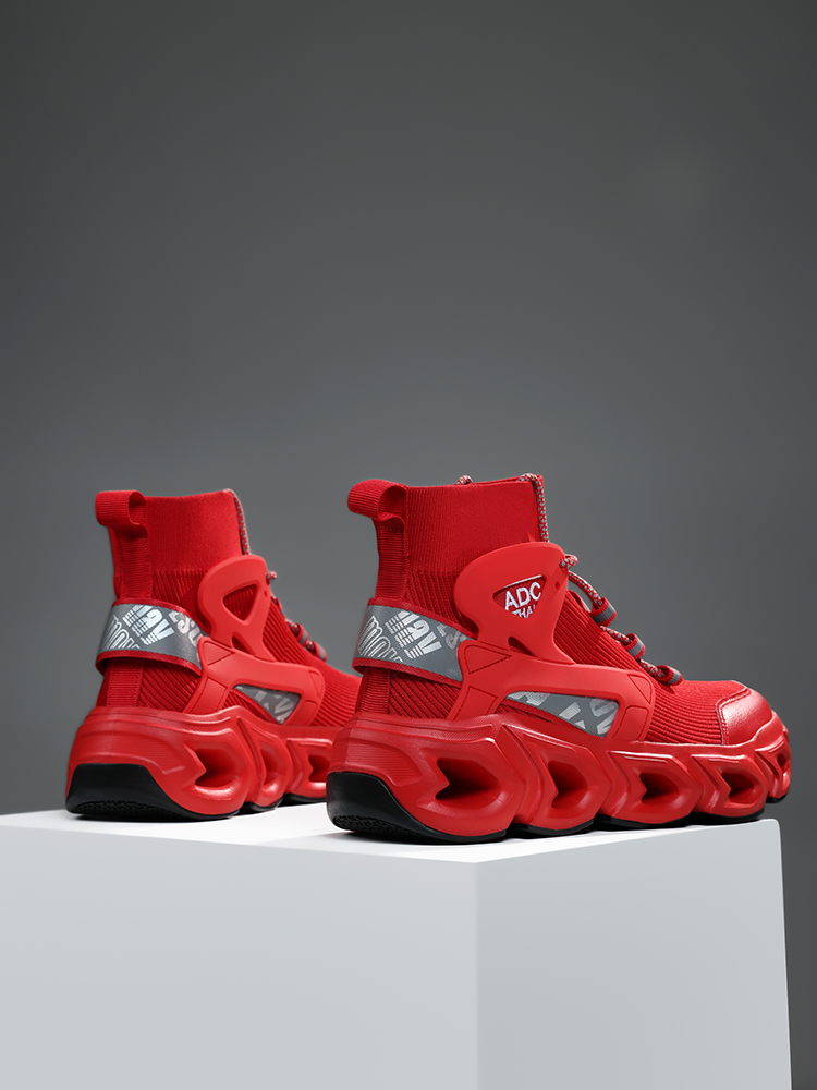 2506- Men's high top height increasing spring breathable men's shock-absorbing casual mesh sports shoes, hot selling in 2025