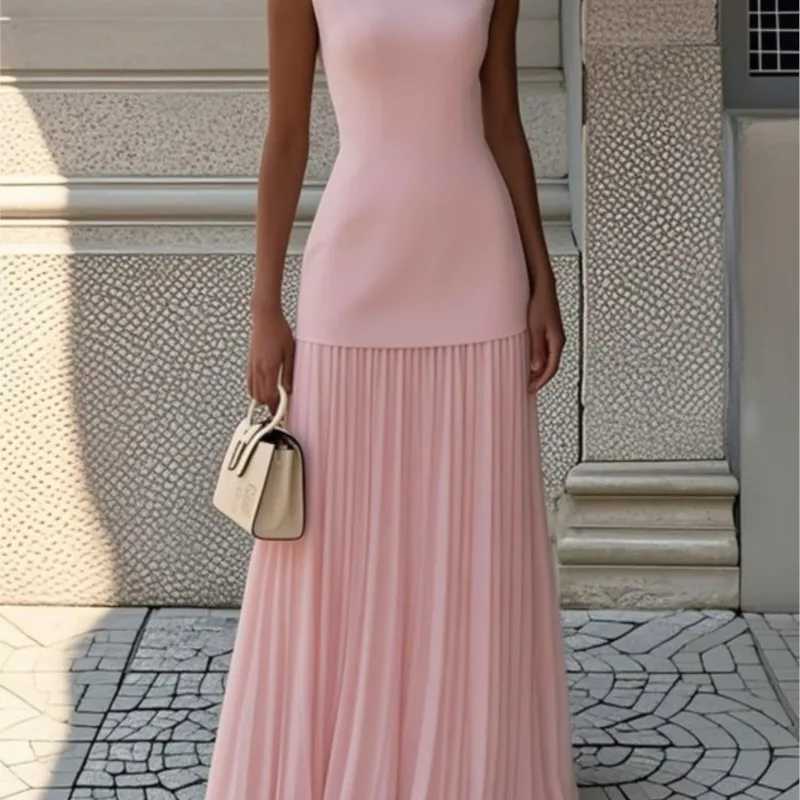 Womens Strapless Long Prom Dress Ele Wedding Dress Casual Loose Ruched Maxi Dress Floor Length Ele Evening Dress XJ250722