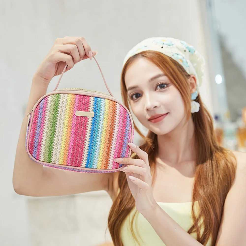 Rattan Knitting Wen Str Bag Beach Summer Chain Small Purse and Handbag Fem Shoulder Crossbody Bags Travel Design Flap Bag Y250722