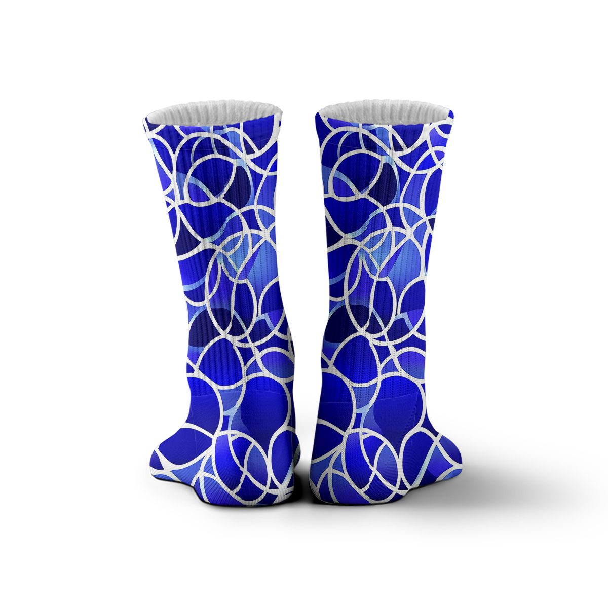 Blue Geometric Vine - Pattern Unisex Tube Designer Socks C083