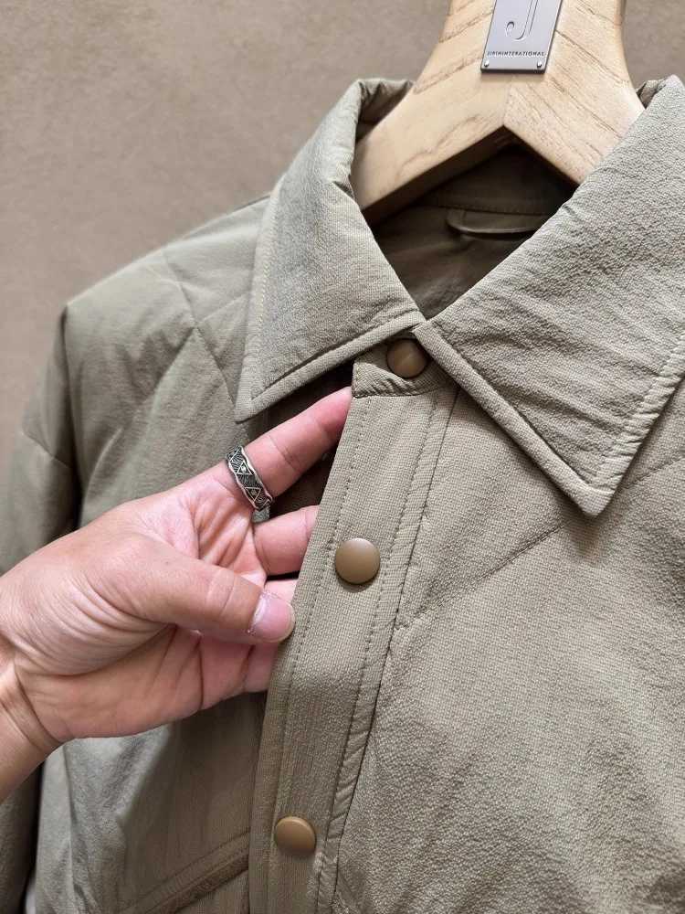 Winter Mens Down Coat Thin Style Loose Fit Spliced Casual Outerwear Single Breasted Fashion Turndown Collar Warm Jacket Men W250722