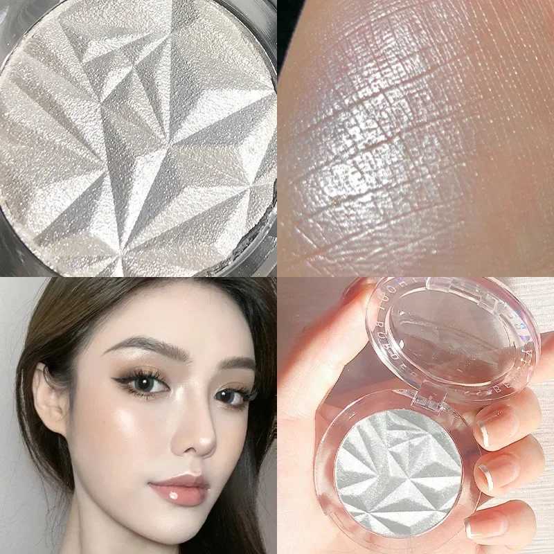 Brightening Face Highlighter Palette Waterproof Monochrome Shimmering White Silver Highlight Makeup High Gloss Face Repairing W250722