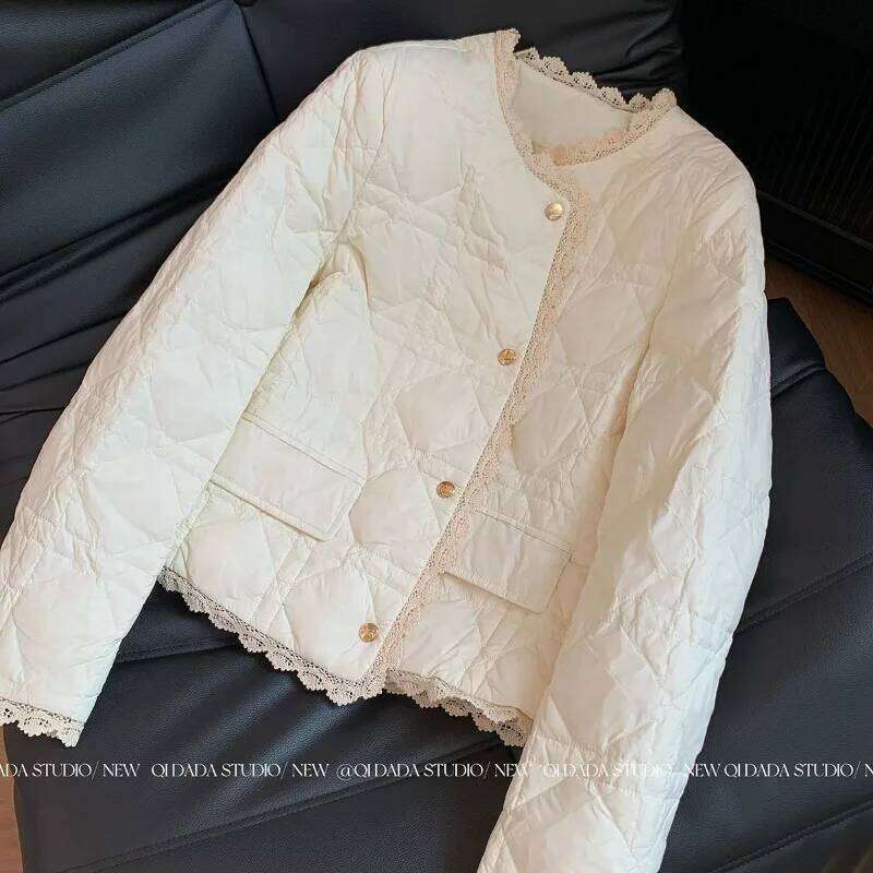 hoodie Light Coffee Color Fragrance Girl Cotton-padded Women New Short Style Small Man Fashion Winter Clothes jacket