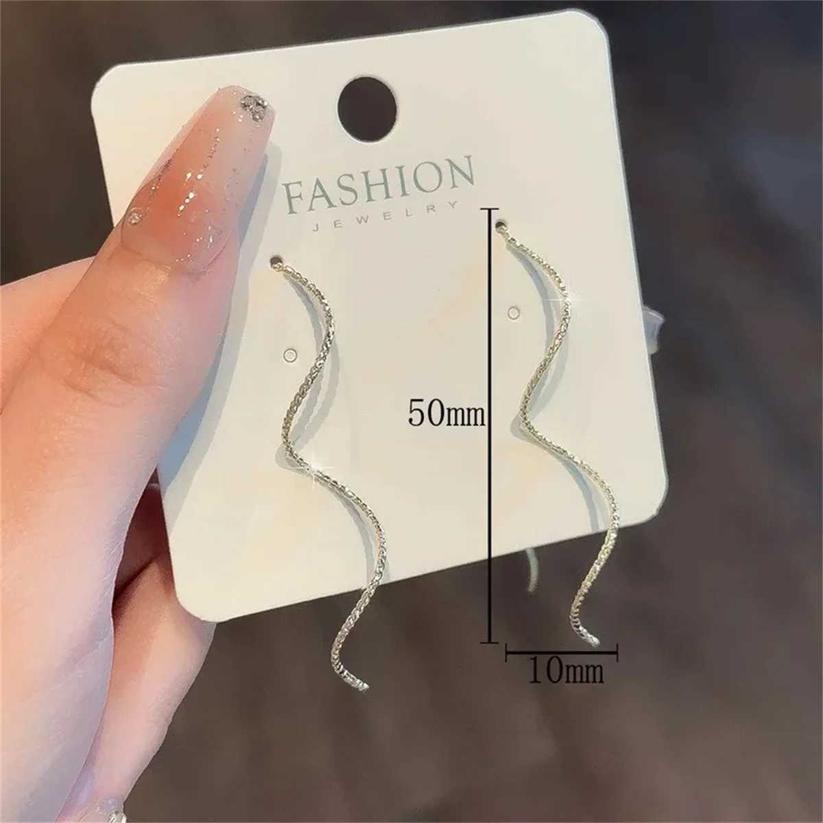 2Pcs Wave Fringe Tassel Earrings for Ladies Exquisite Elegant Long Style Pin Fashion Stud Suitable for Daily Wear XJ250722